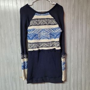 LAST CHANCE Free People Womens Snow Angel Indigo Blue Sweater Size XS